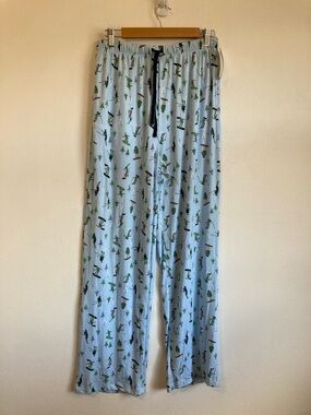 Pillow Talk Pajama Pants Light Blue Ski Print Medium